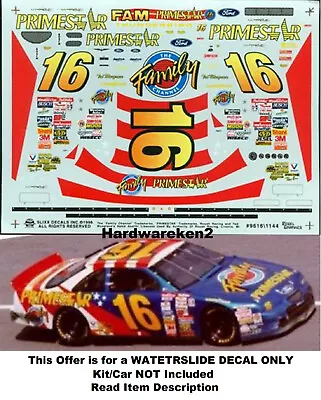 Nascar Decal #16 Family Channel Primestar 1996 Ford Thunderbird Ted Musgrave • $10