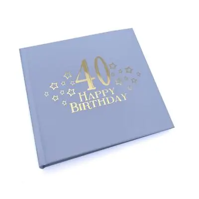 40th Birthday Blue Photo Album Gift With Gold Script • £14.99