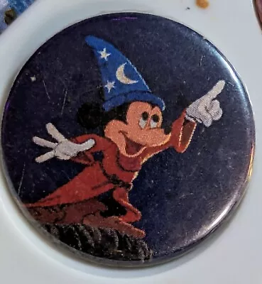 1.25-in Disney Mickey Mouse Fantasia Cartoon Pin Badge Button • $3.75