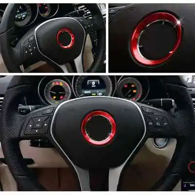 Red Aluminum Alloy Steering Wheel Emblem Ring Trim Fits W204 W212 W166 GLK 7 • $18.10