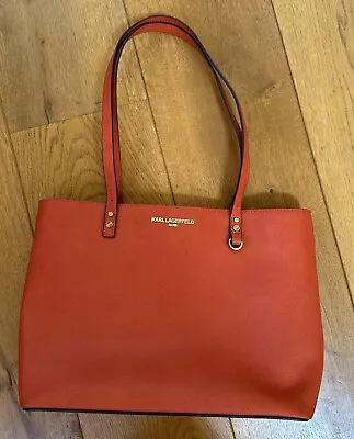 Karl Lagerfeld Handbag. Red. MINT. Complete With Dust Bag Etc. • £25