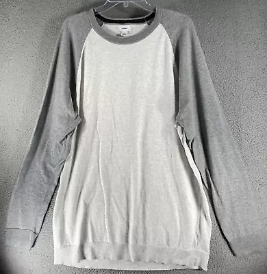 Old Navy Sweater Mens XXXL Tall Gray White Long Sleeve Light Weight Cotton Blend • $17