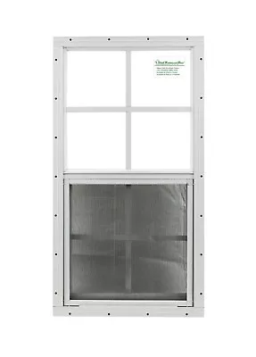 14 X 27 Shed Window TEMPERED GLASS White Flush Playhouse Garage Animal Shetlers • $53.95