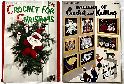 1950's VTG Crochet For Christmas STAR Patterns Books Snowflakes Cornucopia Gifts • $17.91
