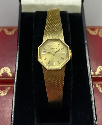 RARE Antique Rolex 14k Yellow Gold Womens Ladies Tennis Vintage Bracelet Watch • $2897