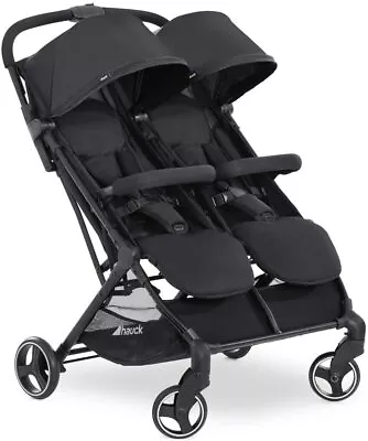 Hauck Swift X Duo Super Light Twin Double Buggy Pushchair Pram Black Upto 36 KG • £229.99