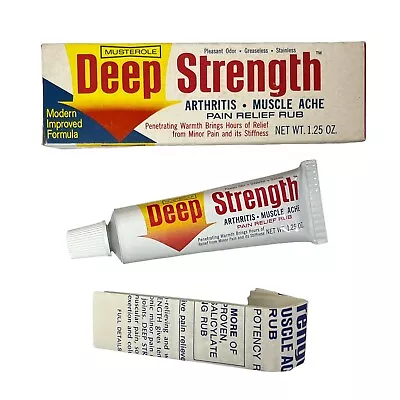 Vintage MUSTEROLE Deep Strength Pain Relief Rub - Tube Box Instructions Plough • $22.99