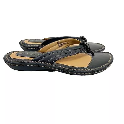 Merona Womens Size 5.5 Brown Leather Thong Flip Flops Cushioned Sandals NWOT • $27.97