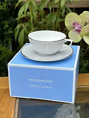 £36.99 • Buy Wedgwood Jasper Conran Platinum Pinstripe Tea Cup & Saucer - 1st Quality Boxed