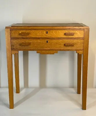 Vintage Art Deco Oak English Side Table • $435
