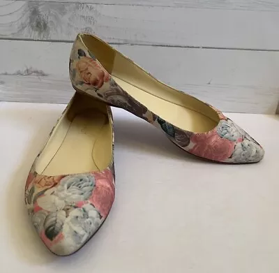 Beautiful Pastel Floral Nine West Flats-Workwear-Casual-Comfy-Size 9M • $26