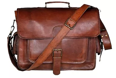 Men's New Office Messenger Vintage Leather Satchel Bag Laptop Briefcase • $55.10