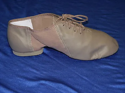 So Danca JZE15 Tan Lace Up Leather Split Sole Jazz Shoes • £30.50