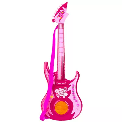 Musical Rock N Roll Guitar Toy Set Pink With Authentic Sounds And Flashing Light • $37.99