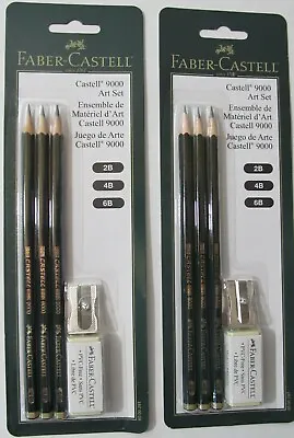 6 Pencils- 2 Art Sets Faber Castell 9000 Graphite Artist Drawing Pencil 2b 4b 6b • $9