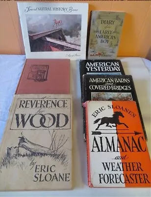 Vintage Lot Of 7 ERIC SLOANE Art Books- Almanacs Americana Weather Barns Etc • $37.50