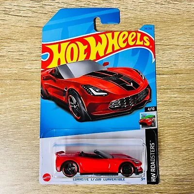 Chevy Corvette C7 Z06 Convertible 2022 2023 HW Roadsters 4/10 Red Long Card • $9.95