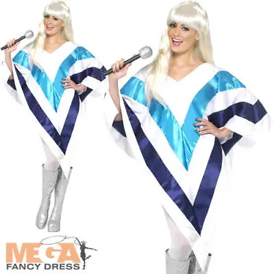 £15.49 • Buy Super Trooper Poncho Cape Ladies Celebrity 70s Fancy Dress Womens 1970s Costume