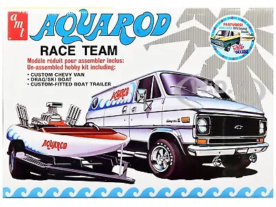 Skill 2 Model Kit Chevrolet Van W/boat & Trailer  Aqua Rod  1/25 By Amt Amt1338 • $61.99