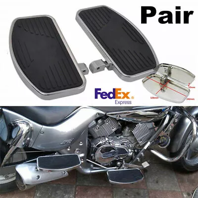 1Pair Motorcycle Front Rider Left+Right Floorboard Foot Board Pedal Steel Rubber • $43.39