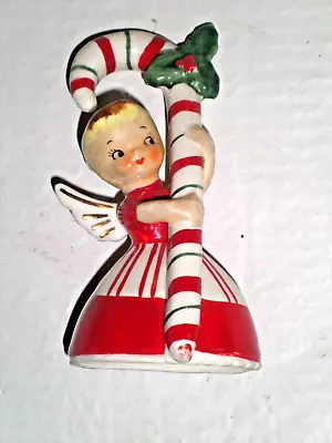 VTG 1956 Napco Christmas Candy Cane Angel Bell Girl With Repair Figurine 3BX2239 • $29.90