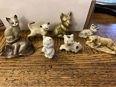 Miniature Cats- Stone Bone China Solid Brass Plastic-8 • $12