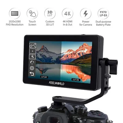 $347.24 • Buy FEELWORLD F6 Plus 5.5Inch Suppor 4K 3D DSLR Camera Field Kids Video Recorder