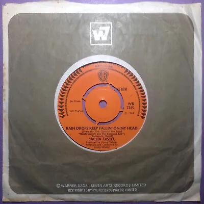 Sacha Distel - Rain Drops Keep Fallin' On My Head (7  Single) WB 7345 • £2.79