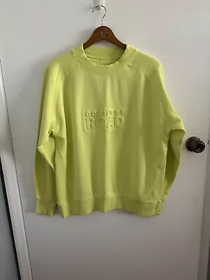 Country Road Neon Yellow Cotton Womens Sweatshirt M • $29
