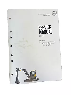 Volvo ECR88D Excavator Service Manual General Specifications And E-Tools • $15