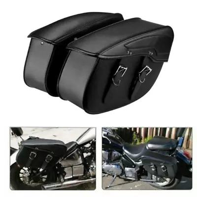 Black Side Saddle Bags Luggage For Kawasaki Vulcan VN 500 900 1500 1600 2000 • $118.63