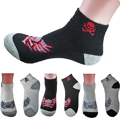 New 3-12 Pairs Skull Mens Socks Fashion Ankle Quarter Crew Sports Cotton Casual • $9.95