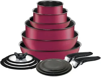 T-fal Ingenio Nonstick 14 Piece Induction Broiler Safe Cookware Set (Rose Pink) • $168.99