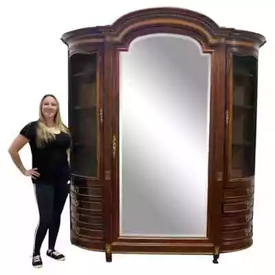 Monumental French Mirrored Louis XVI Directoire Armoire Circa 1890s • $3415.50