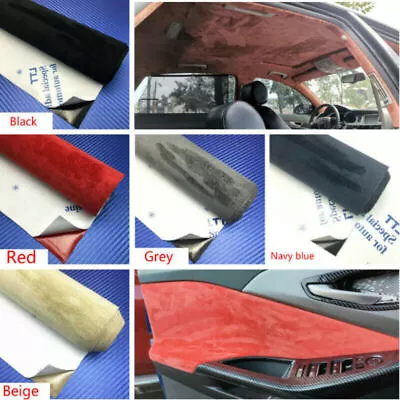 Self Adhesive Faux Suede Fabric Wrap Film Sticker Leather Cloth Car Decoration • $29.32