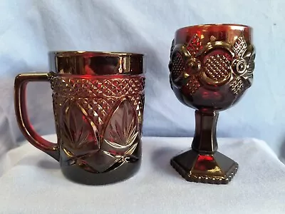 Cristal D'Arques Mug Avon Cape Cod Cordial Glass Ruby Red Vintage Cup • $17.95