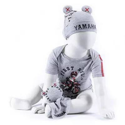 Genuine Yamaha 2023 Revs Unisex Baby Grey Bodysuit Comforter & Hat Gift Set • £39.50