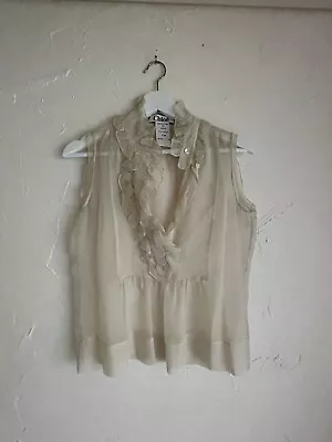 Vintage CHLOE Silk Ruffle Sheer Blouse / Phoebe Philo Stella McCartney Era • $255