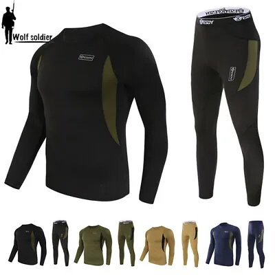 Men's Tight Underwear Thermal Warm Tops Bottom Soft Fleece Outdoor Sports Sets • $28.49