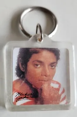 Vintage Michael Jackson Keychain Plastic Double Sided  • $4