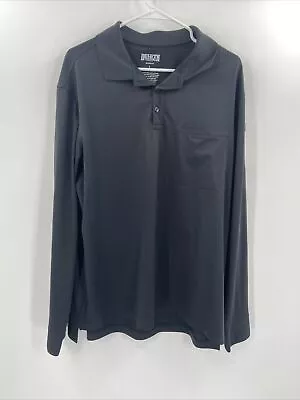 Duluth Trading Mens Polo Shirt Large Black Relaxed Fit Long Sleeve Pullover • $18