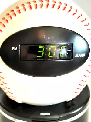 Vintage Baseball Shaped Talking Alarm Clock 1990's Fantasma  • $13.99