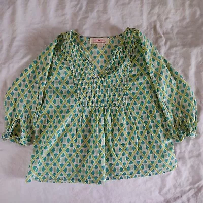 MATTA NY New York Girl's Tunic Top Cotton Hand-Blocked Print Size M - Rare • $29.99