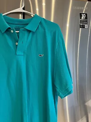 Vineyard Vines Bluish Green Cotton Polo  Shirt  Men's Adult Large    NEW • $26.19