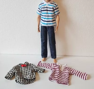 Unbranded Doll's Clothes To Fit (Barbie) Ken Man 12 Doll (3 Tops 1 Bottoms) • £5.50