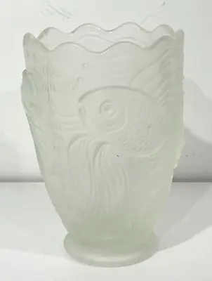 Barolac Art Deco Goldfish Satin Glass Vase Josef Inwald Czech Verlys Mould Fish • $120