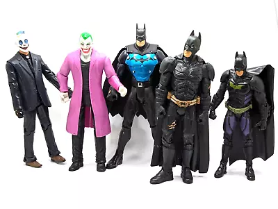Lot Of 5 Batman Action Figures The Joker -Movie Masters -Bruce Wayne -Henchman • $29.99