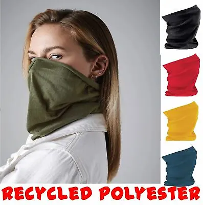 RECYCLED Snood Face Mask Morf Mens Ladies Beechfield Scarf Tube Biker Warmer • £3.99