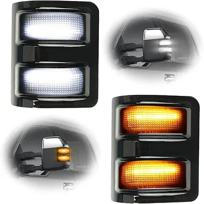 For Ford F250 F350 08-2016 Smoked Lens LED Side Mirror Marker Lights Switchback • $15.99