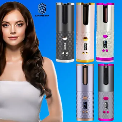£24.94 • Buy Hair Curler LCD Ceramic Cordless Auto Rotating Roller Waver Curling Iron Wireles